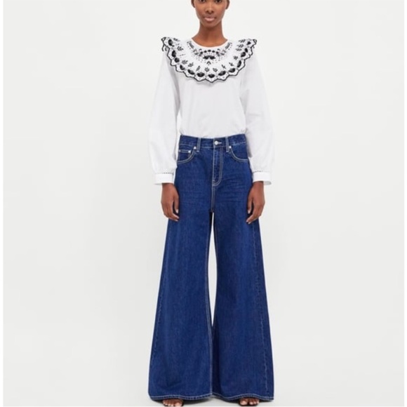 Zara Wide Leg Denim Trousers/Jeans - Picture 3 of 7